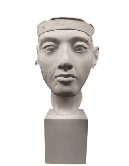 Tête du roi Pharaon d'Égypte Aménophis IV, musée de Berlin.