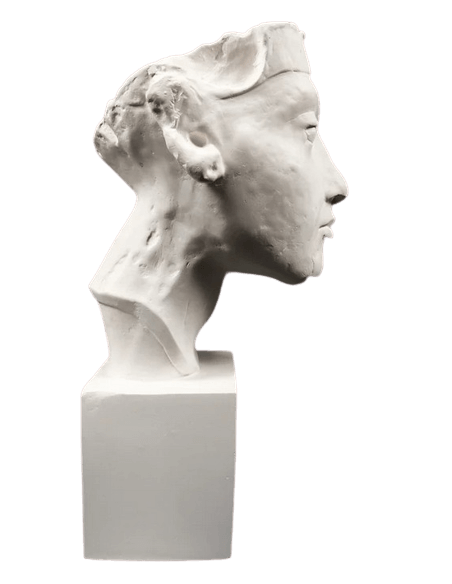 Tête du roi Pharaon d'Égypte Aménophis IV, musée de Berlin.