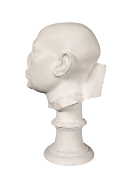 Head of a male statue known as the Berlin Green Head, Egyptian Museum, Berlin.