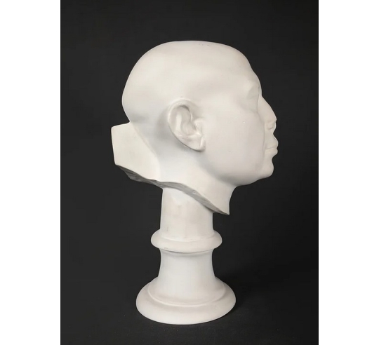 Head of a male statue known as the Berlin Green...