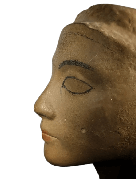 Buste de Néfertiti reine Pharaon d'Égypte et femme d'Akhenaton, musée égyptien du Caire.