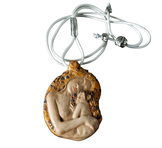 Medallón La Maternidad según Gustav Klimt.