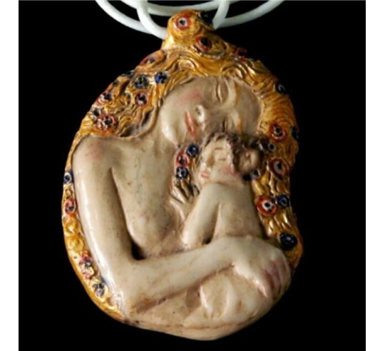 Medallion The Maternity after Gustav Klimt.