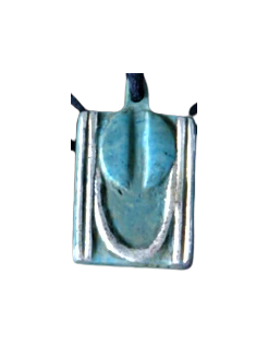 Medallion The Woman, symbol after Gustav Klimt, blue patina.