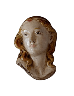 Médaillon visage de la Sainte Vierge, style gothique.