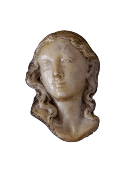 Médaillon visage de la Sainte Vierge, style gothique.