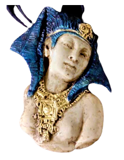 Médaillon princesse égyptienne, rêves du Nil bleu.