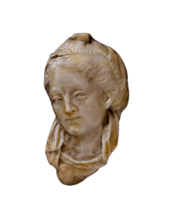 Médaillon visage de la Sainte Vierge, style renaissance.
