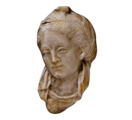 Medallion face of the Holy Virgin, renaissance style.