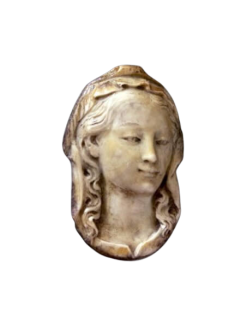 Médaillon visage de la Madone Sixtine d'après Raphaël.