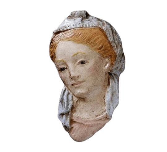 Medallion face of the Holy Virgin, renaissance style.