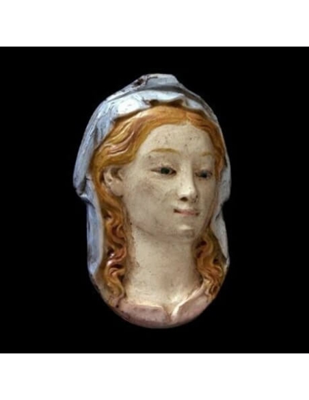 Médaillon visage de la Madone Sixtine d'après Raphaël.