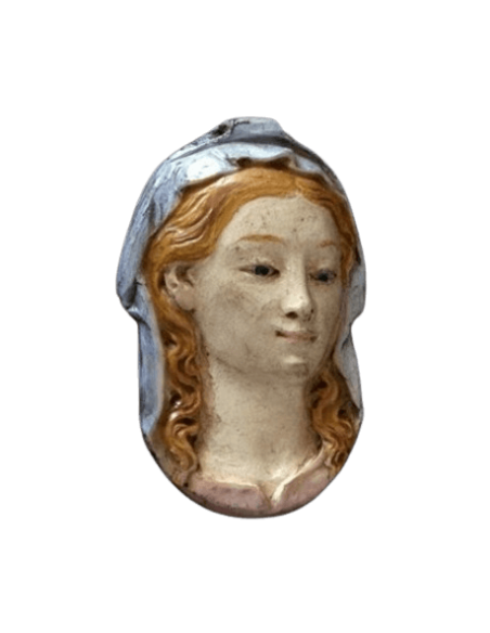 Médaillon visage de la Madone Sixtine d'après Raphaël.