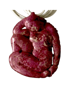 Médaillon femme nue assise, style cubisme.