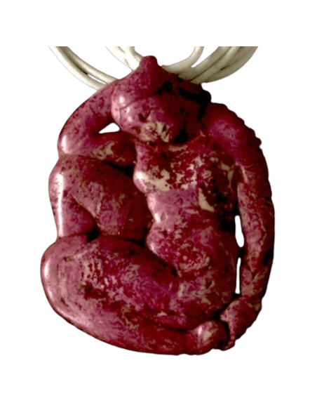 Médaillon femme nue assise, style cubisme.