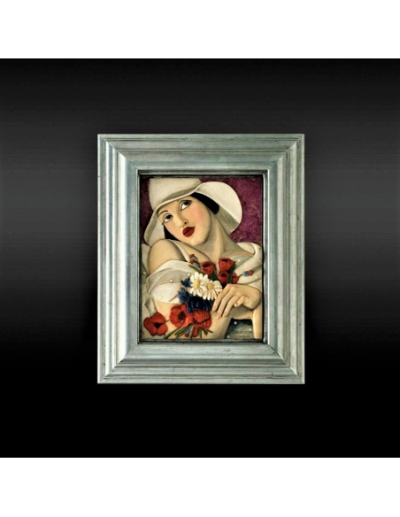Tableau en relief Au milieu de l'été inspiré de l'oeuvre de Tamara de Lempicka.