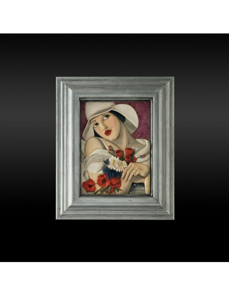 Tableau en relief Au milieu de l'été inspiré de l'oeuvre de Tamara de Lempicka.