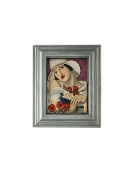 Tableau en relief Au milieu de l'été inspiré de l'oeuvre de Tamara de Lempicka.