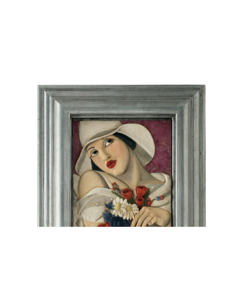 Tableau en relief Au milieu de l'été inspiré de l'oeuvre de Tamara de Lempicka.