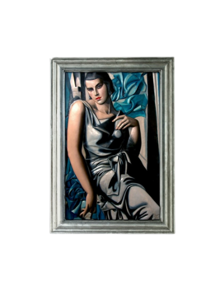 Relief painting "Portrait of Madame M" inspired by the work of Tamara de Lempicka.