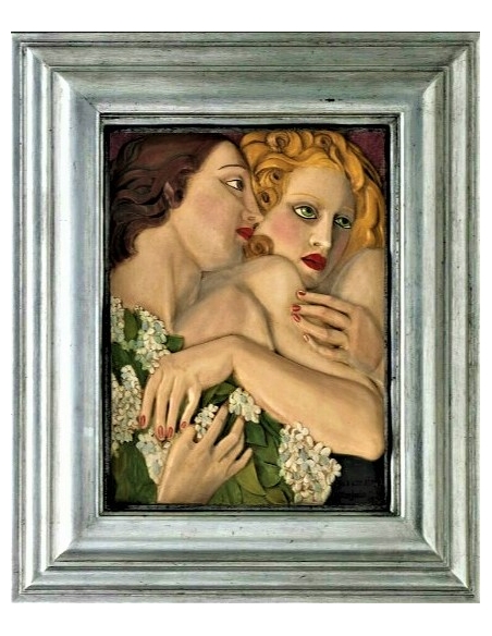 Tableau en relief le Printemps inspiré de l'œuvre de Tamara de Lempicka.