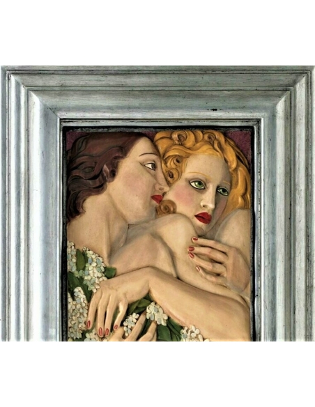 Tableau en relief le Printemps inspiré de l'œuvre de Tamara de Lempicka.