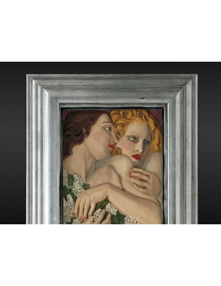 Tableau en relief le Printemps inspiré de l'œuvre de Tamara de Lempicka.