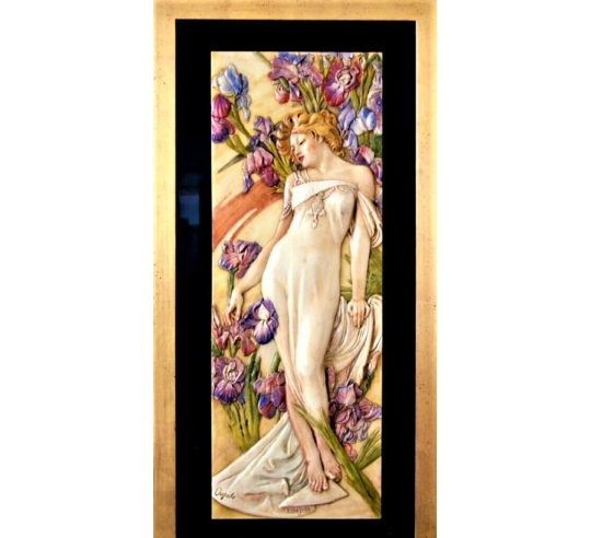 Tableau en relief les Fleurs, l'Iris d'après...