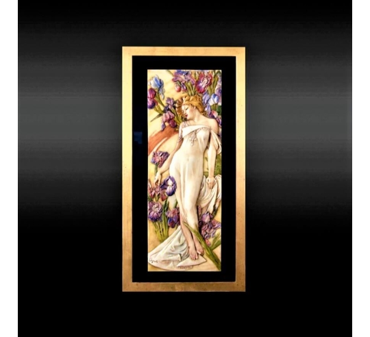Tableau en relief les Fleurs, l'Iris d'après...