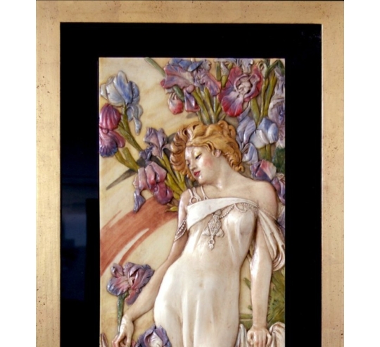 Tableau en relief les Fleurs, l'Iris d'après...