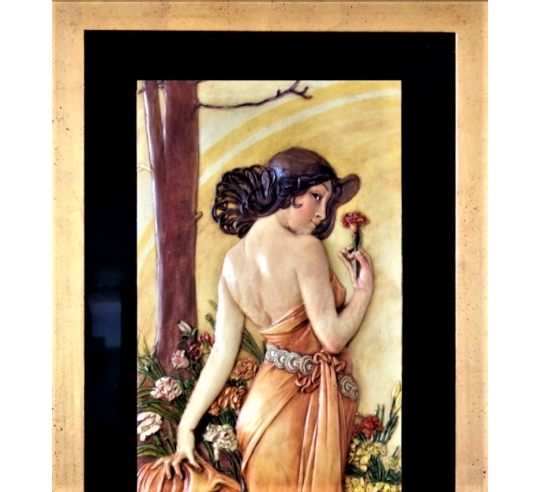 Tableau en relief les Fleurs, l'Oeillet d'après...