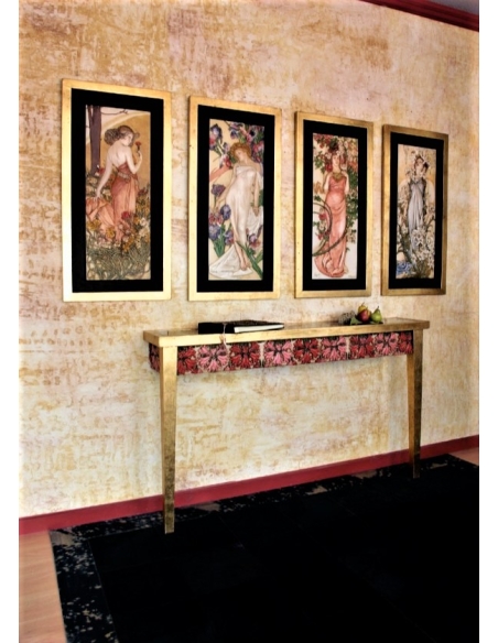 Tableau en relief les Fleurs, l'Iris d'après Alphons Mucha.