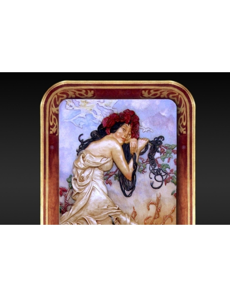 Relief painting The Four Seasons, Summer after the work of Alphons Mucha.