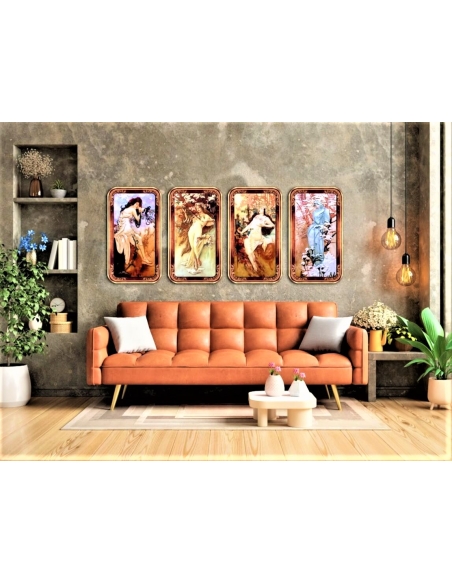 Relief painting The Four Seasons, Summer after the work of Alphons Mucha.