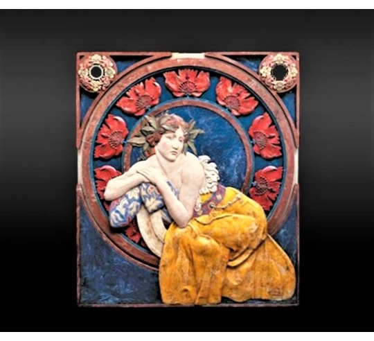 Tableau en relief la Femme avec des coquelicots...