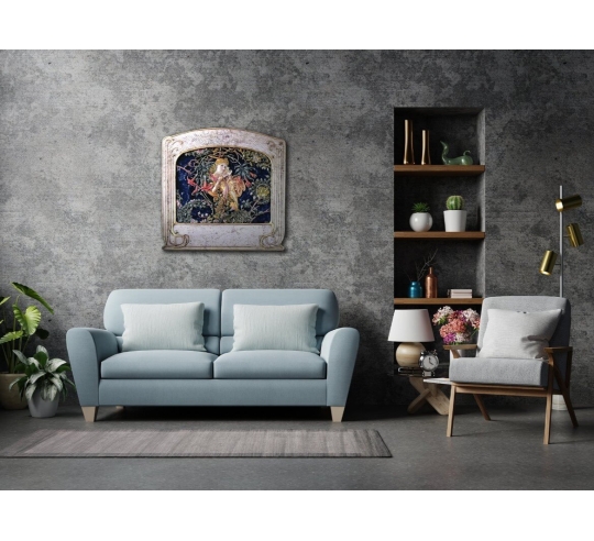 Tableau en relief la Femme avec des marguerites...