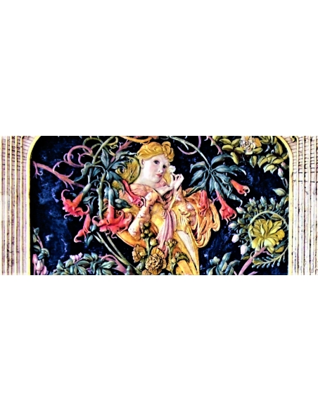 Tableau en relief la Femme avec des marguerites d'après Alphons Mucha.