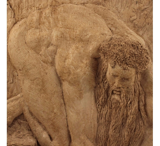 Bas relief Antée déposant Dante dans le Cocyte "La Divine Comédie"