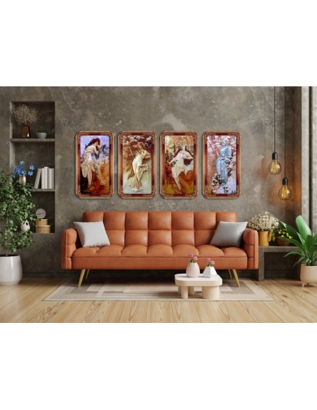 Cuadro en relieve Las estaciones, primavera según Alphons Mucha.