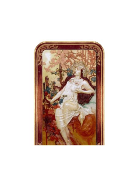 Relief painting The seasons, autumn after Alphons Mucha.