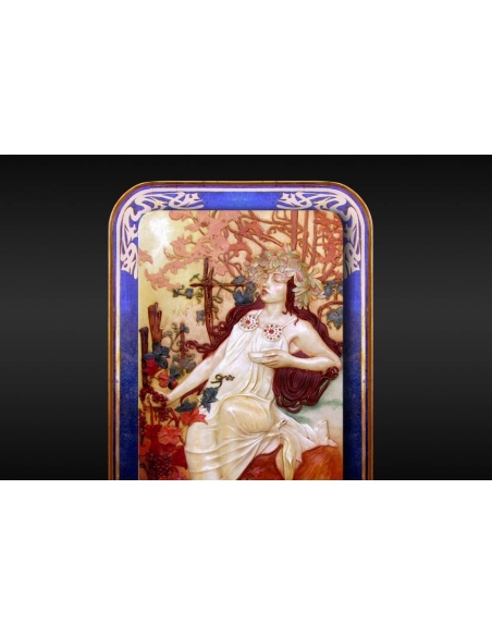 Cuadro en relieve Las estaciones, otoño según Alphons Mucha.