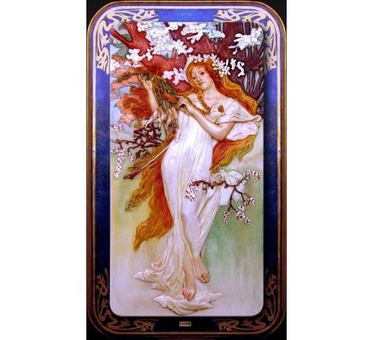Cuadro en relieve Las estaciones, primavera...