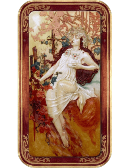 Relief painting The seasons, autumn after Alphons Mucha.