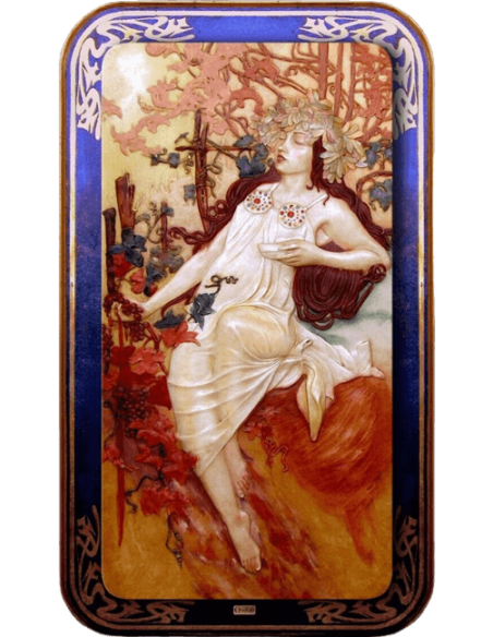 Cuadro en relieve Las estaciones, otoño según Alphons Mucha.