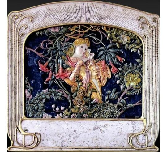 Tableau en relief la Femme avec des marguerites...