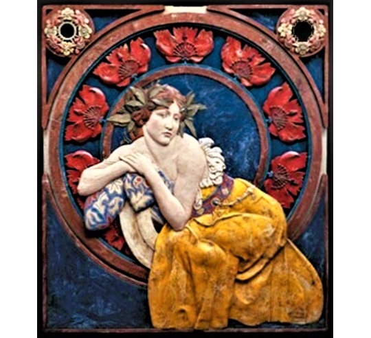 Tableau en relief la Femme avec des coquelicots...