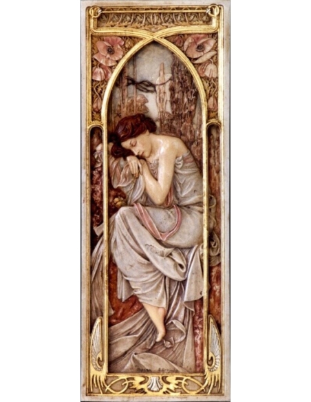 Tableau en relief Les heures du jour, Repos de la nuit d'après Alphons Mucha.