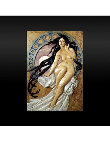 Relief painting The Four Arts, The Music after Alphons Mucha.