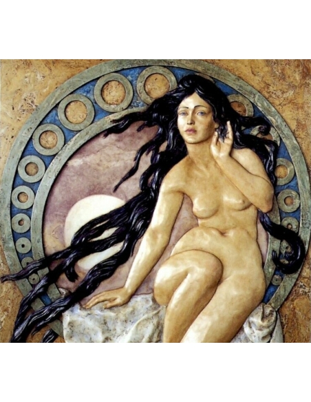 Relief painting The Four Arts, The Music after Alphons Mucha.