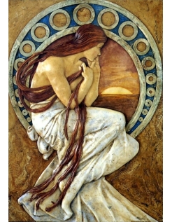 Tableau en relief les Quatre arts, La Poésie d'après...